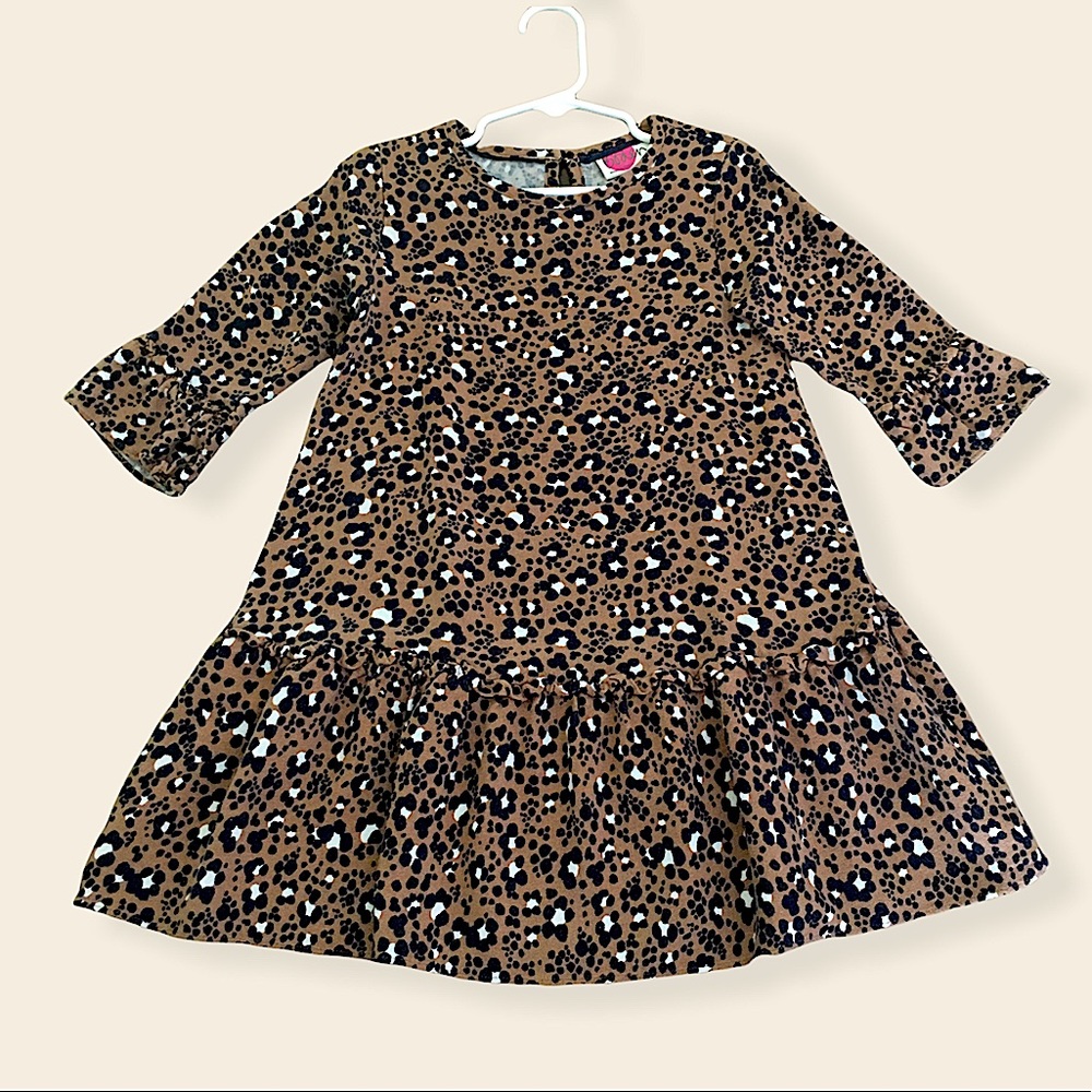 Mini Boden Navy Animal Print Peplum Dress